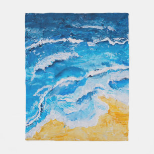 Cobertor De Velo Pintura de praia e mar acrílicos em desenho do sta