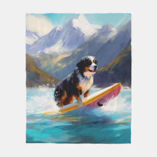 Cobertor De Velo Pintura de surfe na praia de Bernese