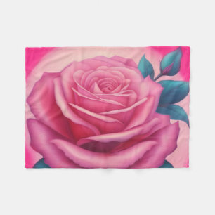 Cobertor De Velo Pintura de uma rosa-rosa-néon