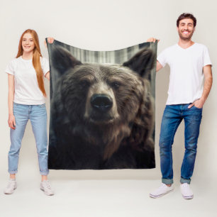 Cobertor De Velo Pintura de Urso Grizzly
