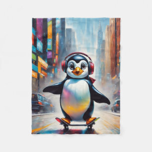 Cobertor De Velo Pintura digital pinguim Legal