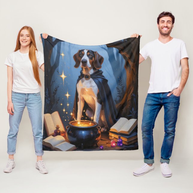 Cobertor De Velo Pintura do Dia das Bruxas de Bluetick Coonhound (In Situ)