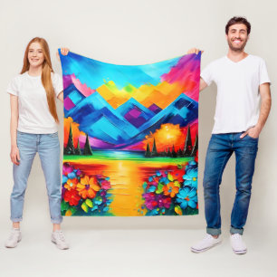 Cobertor De Velo Pintura do Horizonte do Paisagem dos Sonhos