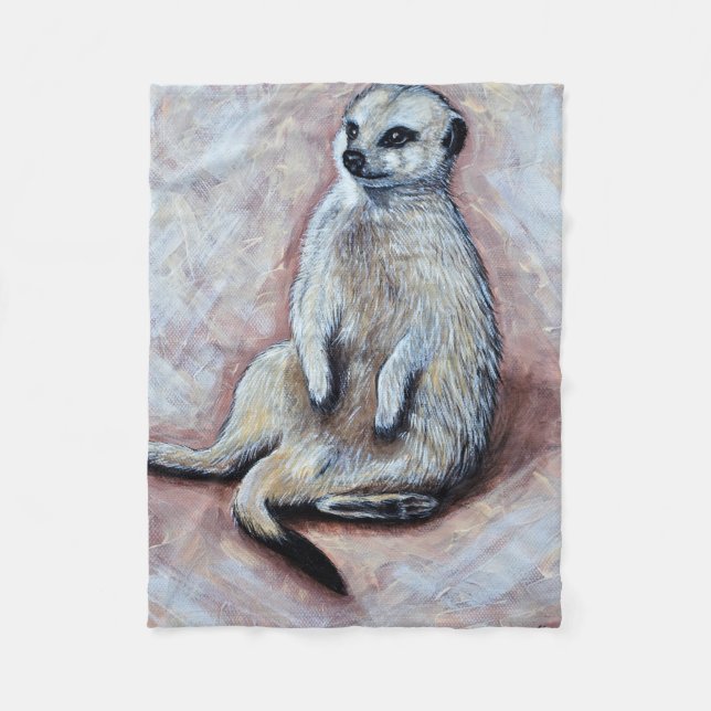 Cobertor De Velo Pintura do Meerkat Slouchy (Frente)