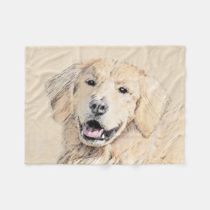 Cobertor De Velo Pintura do ouro Retriever - Arte Cachorra Original