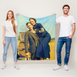 Cobertor De Velo Pintura Falsa Bonnie Parker Clyde Barrow 1933