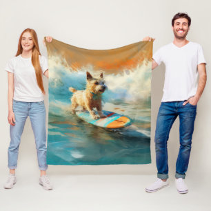 Cobertor De Velo Pintura para surfar na praia do Biewer Terrier