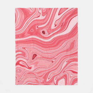 Cobertor De Velo Pinturas coloridas de mármore, tinta vermelha de m