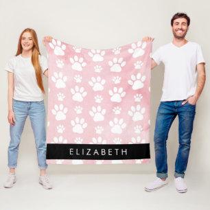 Cobertor De Velo Pinturas De Cães, Patas Brancas, Aquarelas Rosa, S