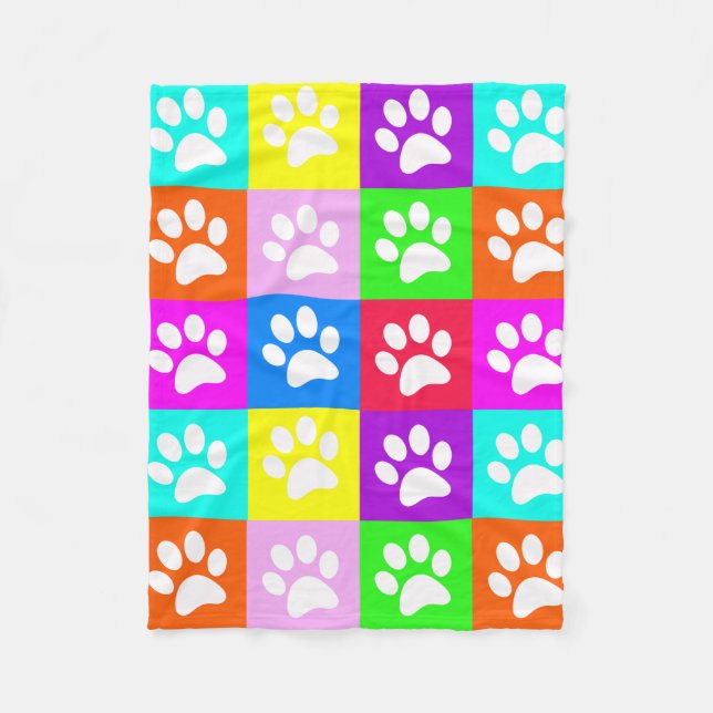 Cobertor De Velo "Pinturas Pop de Cão" Fleece Blanket (Frente)