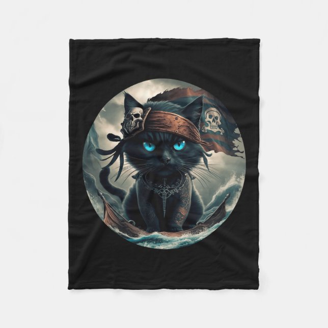 Cobertor De Velo Pirata Black Cat (Frente)