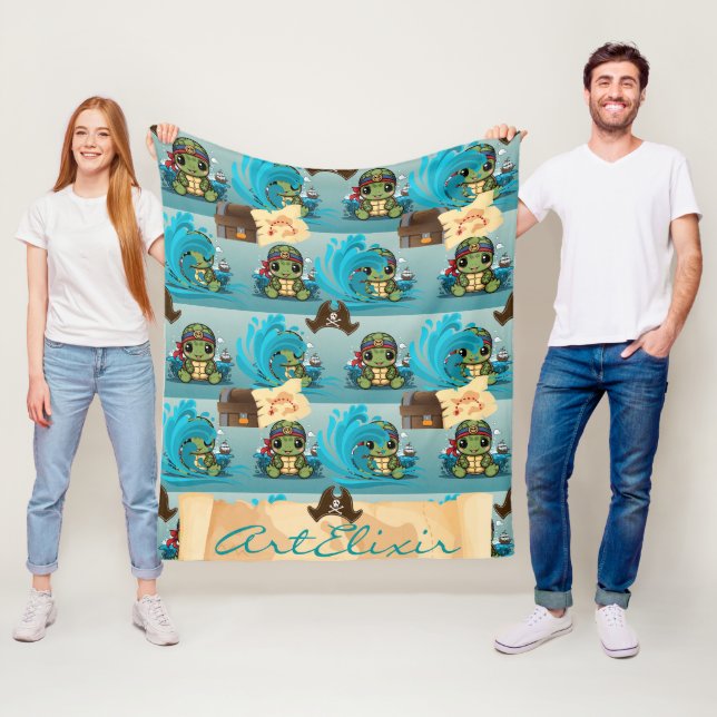 Cobertor De Velo Pirata Turtle Kawaii (In Situ)