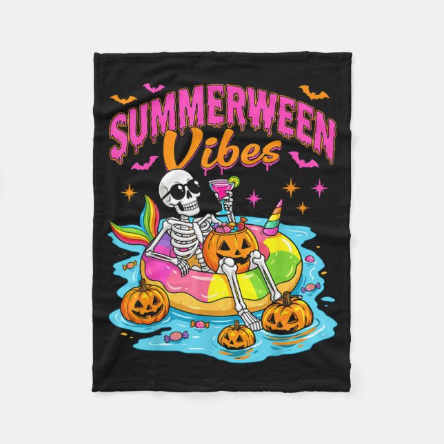 Cobertor De Velo Piscina Flutuante de Halloween de Summerween Esque (Frente)