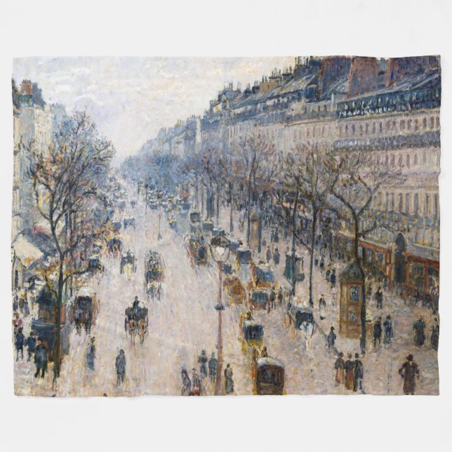 Cobertor De Velo Pissarro - Boulevard Montmartre, Winter Morning (Frente (Horizontal))