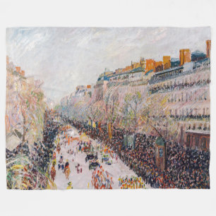Cobertor De Velo Pissarro - Montmartre, Mardi Gras no Boulevard