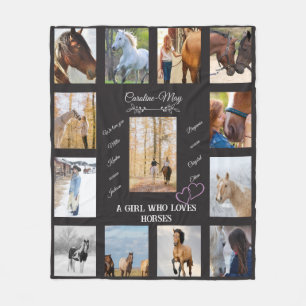Cobertor De Velo Pista de Foto de Rapariga Equina Personalizada