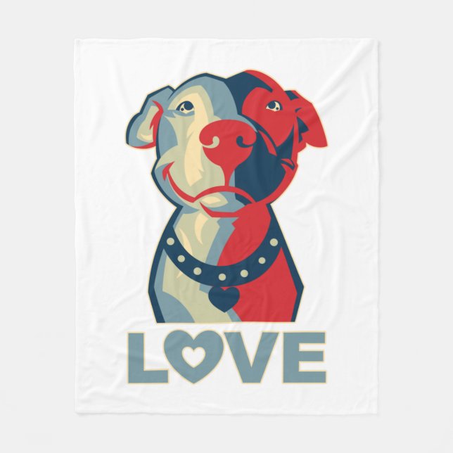 Cobertor De Velo Pitbull - AMOR (Frente)