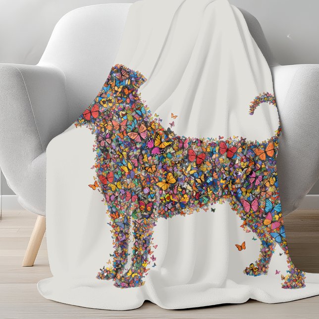 Cobertor De Velo Pitbull Butterfly Silhouette Bully Dog Lover Bone (Criador carregado)