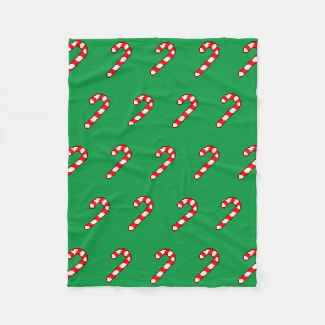 Cobertor De Velo Pixel Art CANDY Patterno - Contorno Vermelho (Frente)