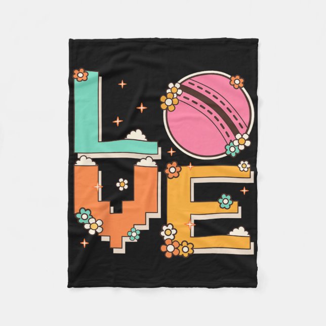 Cobertor De Velo Pixel Art Retro 60s 70s Style Hippie Outfit Love C (Frente)