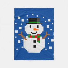 Cobertor De Velo Pixel Art SNOWMAN