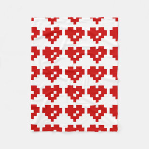 Cobertor De Velo Pixel Heart 8 Bit Love
