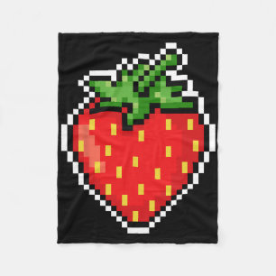 Cobertor De Velo Pixel Morango Video Game Halloween anos 80