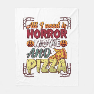 Cobertor De Velo Pizza de Filme de Terror Halloween Abóbora Crânio