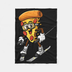 Cobertor De Velo Pizza Divertida Esqui Torta Queijosa Foodie Esqui