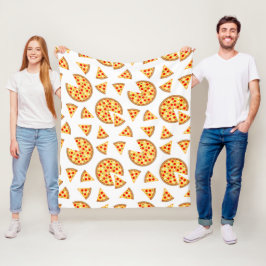Cobertor De Velo Pizza divertida legal e padrão de fatias em branco