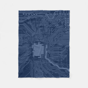 Cobertor De Velo Placa-mãe Geek padrão de circuito azul