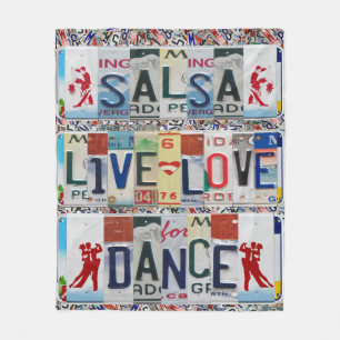 Cobertor De Velo PLACAS DE LICENÇA DE DANÇA DE AMOR VIVO DE salsa