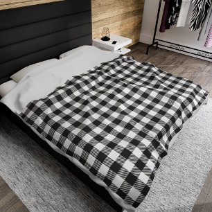 Cobertor De Velo Plaid Black White Gingham Check