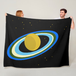Cobertor De Velo Planeta Saturno Anéis Coloridos Divertidos Estrela