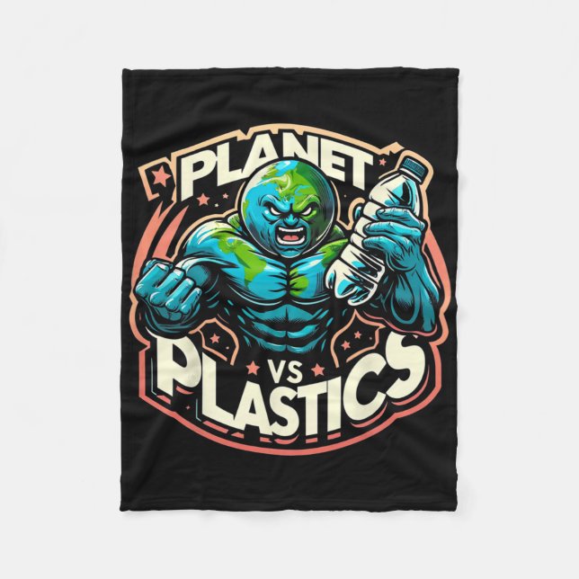 Cobertor De Velo Planeta Vs Plastics Dia da Terra (Frente)