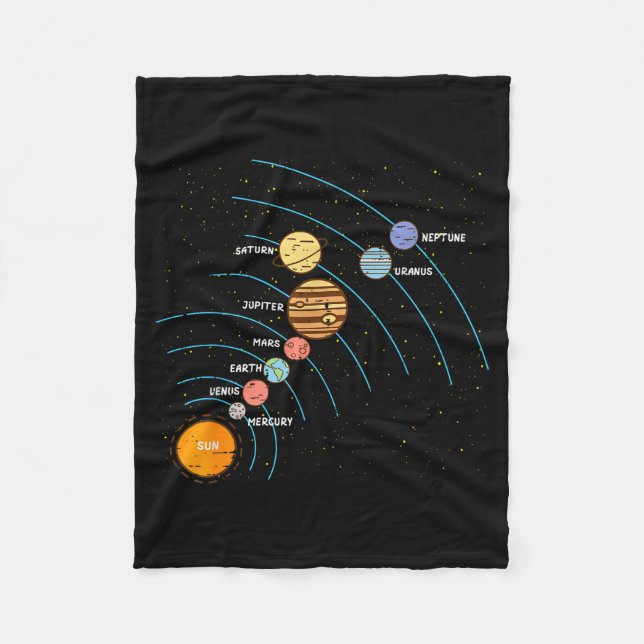Cobertor De Velo Planets Orbit Solar System Galaxy Science Women Ki (Frente)