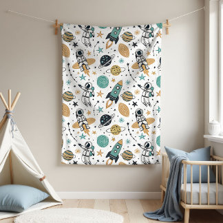 Cobertor De Velo Planets & Stars Blanket Baby Boy Shower Gift