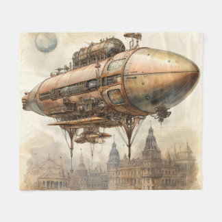 Cobertor De Velo Plano de Aeronave Estilo Steampunk Antigo em Cobre