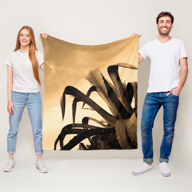 Cobertor De Velo Planta Gigante Sepia Aloe Cactus (In Situ)