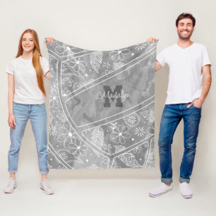 Cobertor De Velo plenas de flores de cinza de vôlei