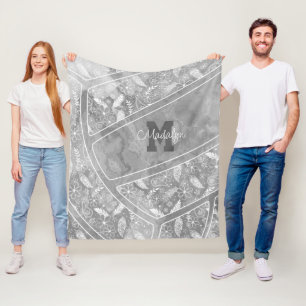 Cobertor De Velo plenas de flores de cinza de vôlei