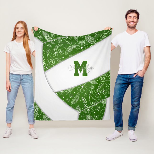 Cobertor De Velo plenas de flores de vôlei verde (In Situ)