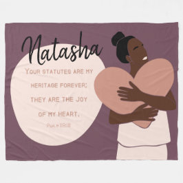 Cobertor De Velo Plum Personalizado de Coração de Escritura de Mulh