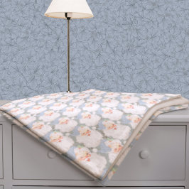 Cobertor De Velo Pó Azul Vintage Papai Noel Winando Natal