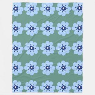 Cobertor De Velo Pó Padrão Floral Azul