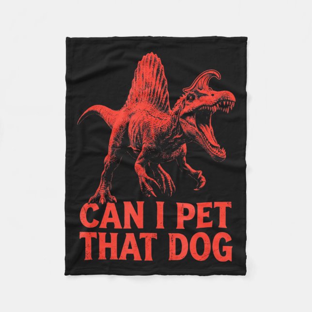 Cobertor De Velo Pode acariciar esse cachorro dinossauro engraçado  (Frente)