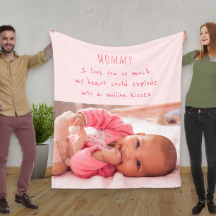 Cobertor De Velo Poema bonito para mamãe - Foto de bebê rosa