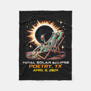 Cobertor De Velo Poesia do Eclipse Solar Total Esqueleto Texas