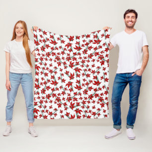 Cobertor De Velo poinsétia vermelha padrão floral de Natal