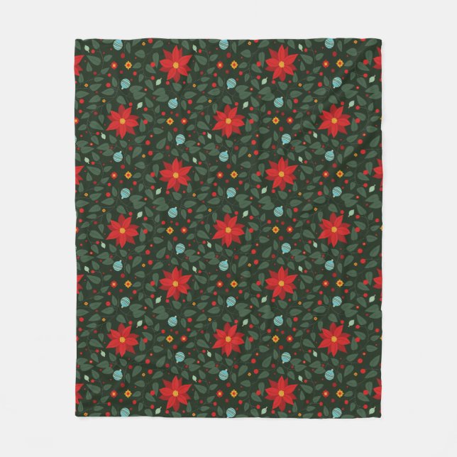 Cobertor De Velo Poinsettia Paradise Fleece Blanket Twight (Frente)